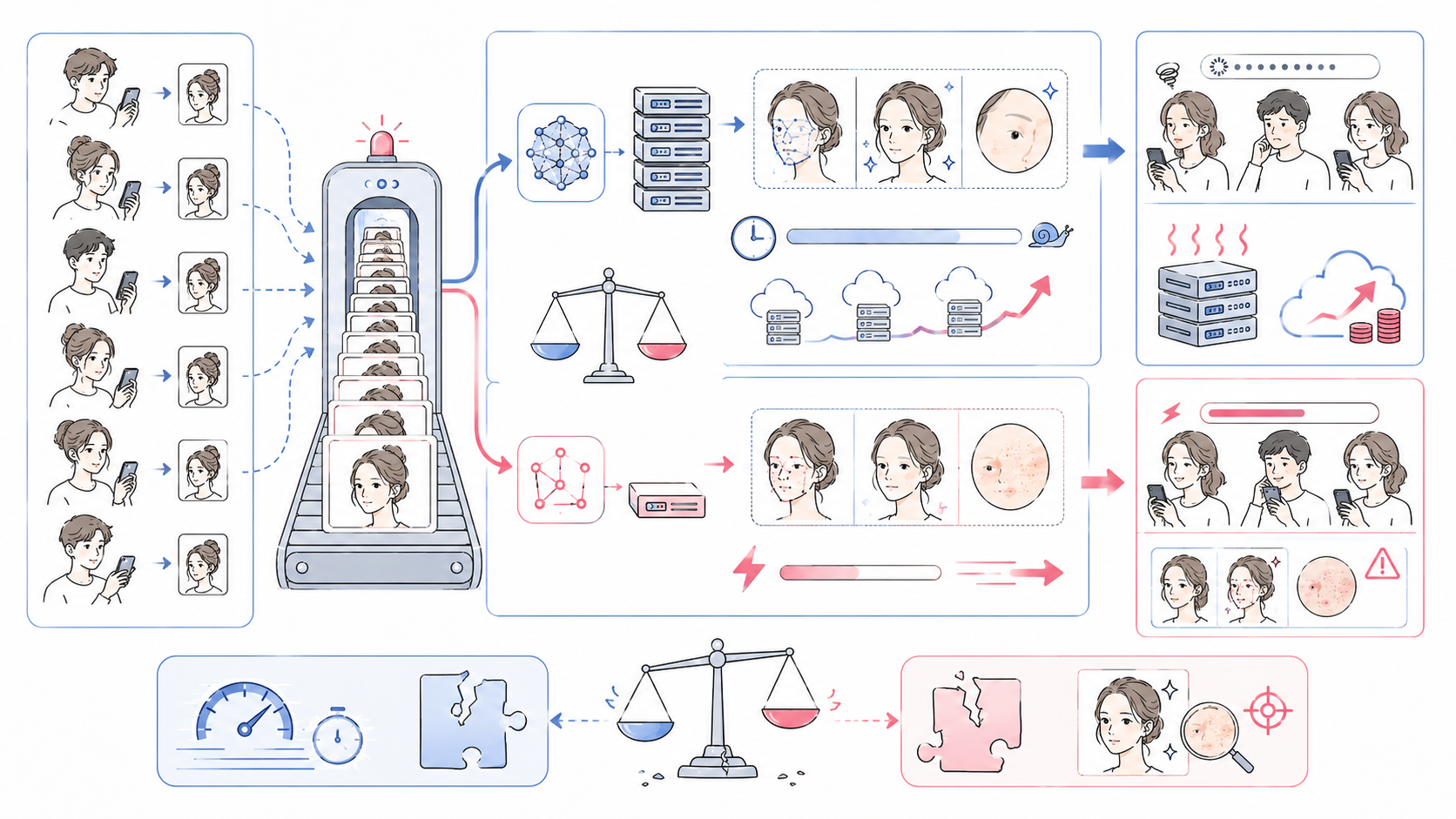 処理速度と認識精度のトレードオフ解消を示す図